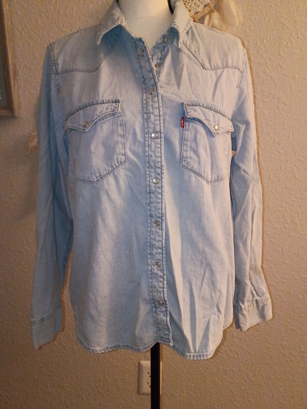 Levi's Light Wash Denim Pearl Snap-Front Shirt